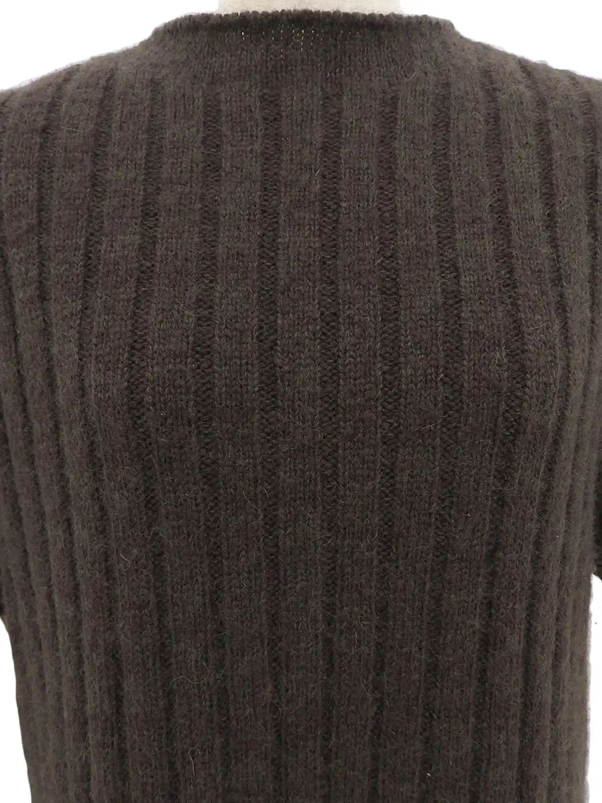 Wool mohair knit set in dark brown