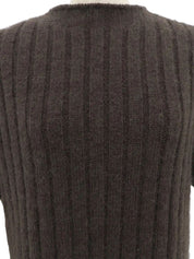 Wool mohair knit set in dark brown