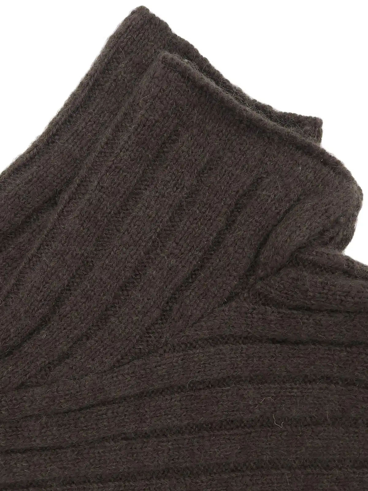 Wool mohair knit set in dark brown