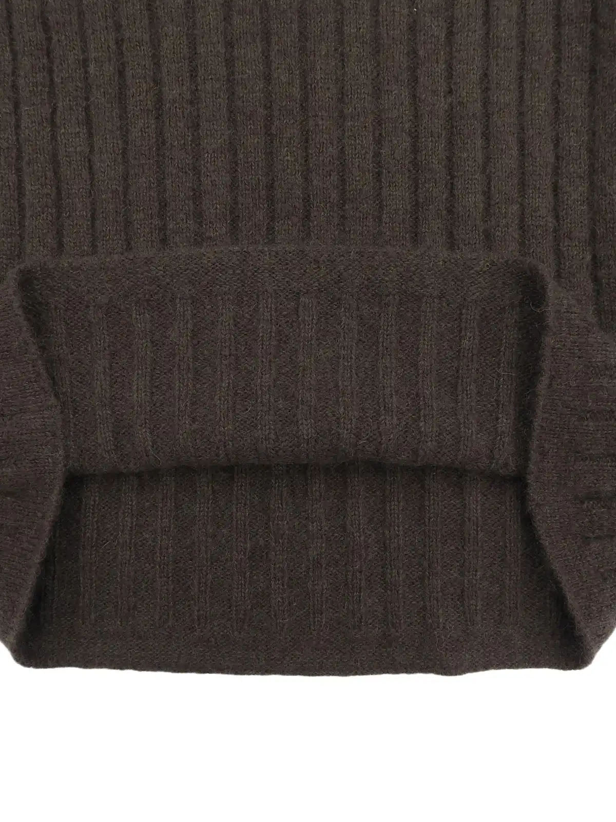 Wool mohair knit set in dark brown