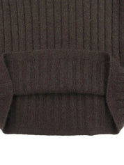 Wool mohair knit set in dark brown