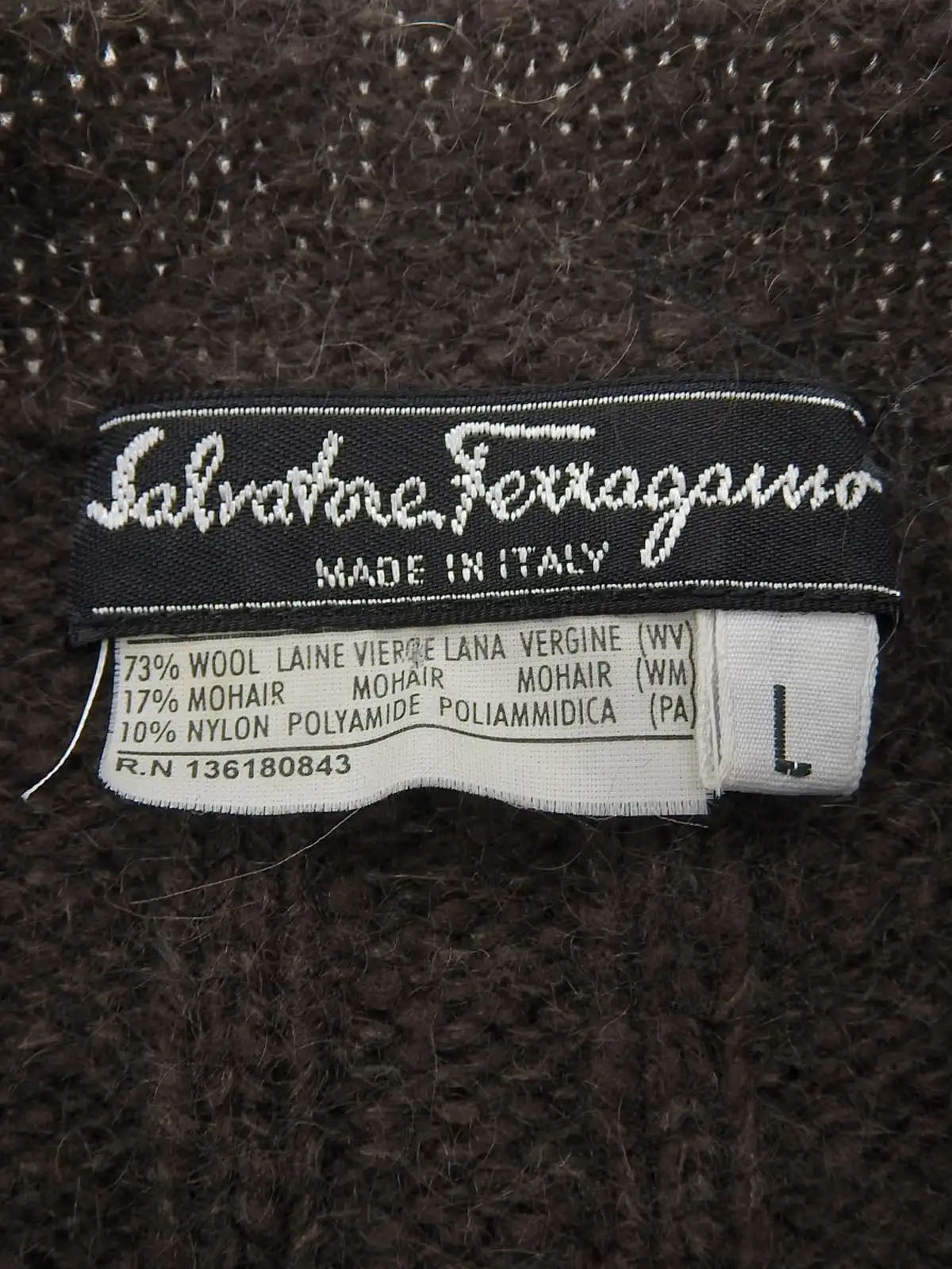 Wool mohair knit set in dark brown