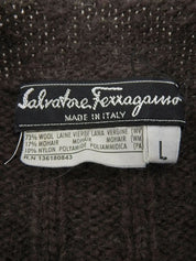 Wool mohair knit set in dark brown