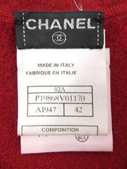 2002 Cashmere CC Mark Long Sleeve Knit Top in Red