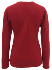 2002 Cashmere CC Mark Long Sleeve Knit Top in Red