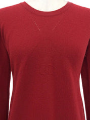 2002 Cashmere CC Mark Long Sleeve Knit Top in Red