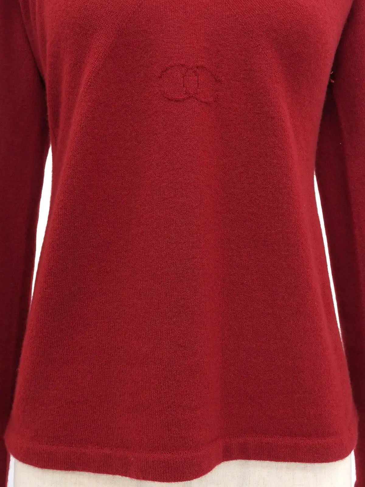 2002 Cashmere CC Mark Long Sleeve Knit Top in Red