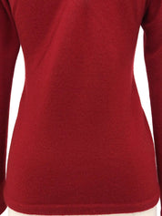 2002 Cashmere CC Mark Long Sleeve Knit Top in Red