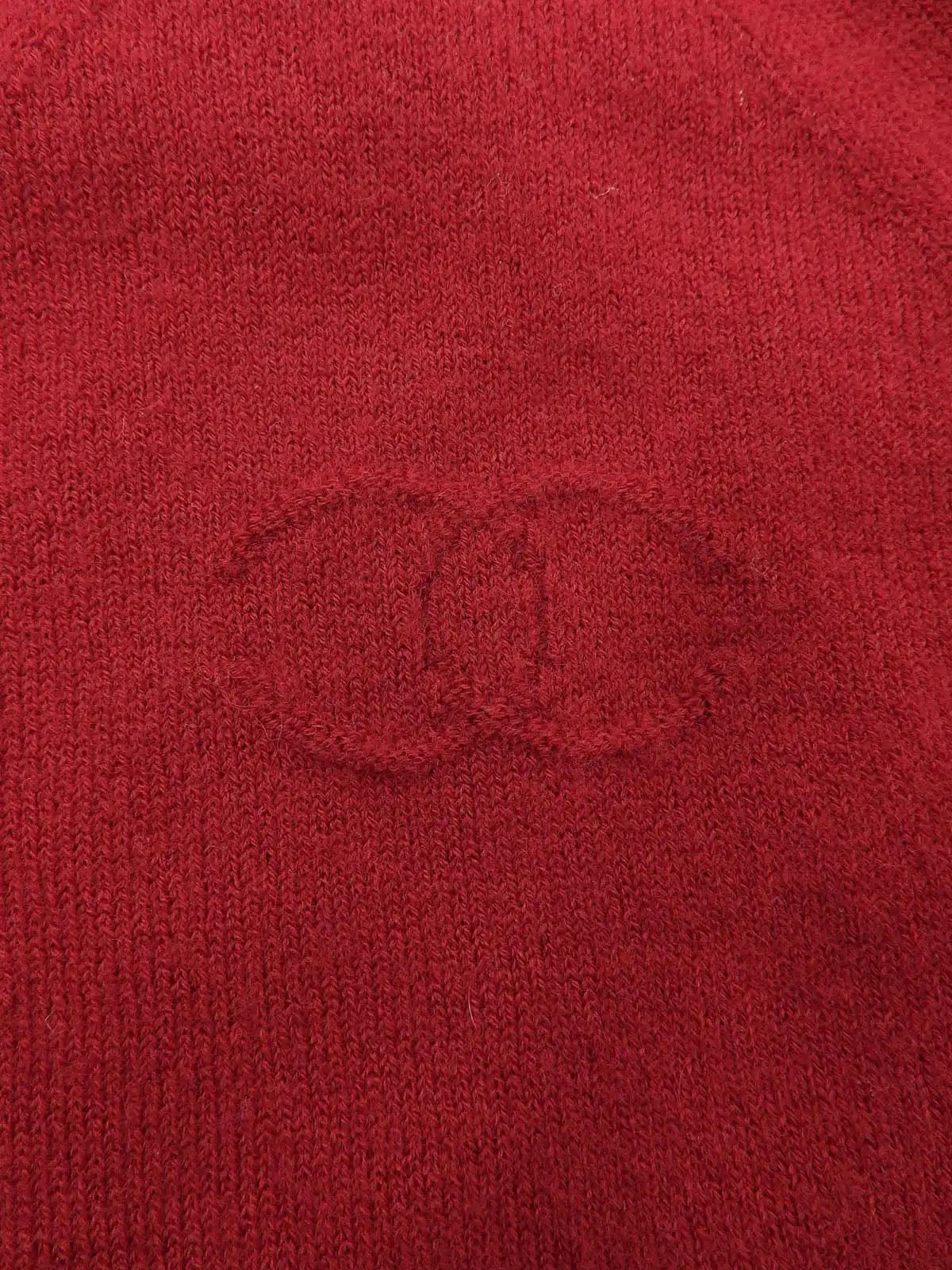 2002 Cashmere CC Mark Long Sleeve Knit Top in Red