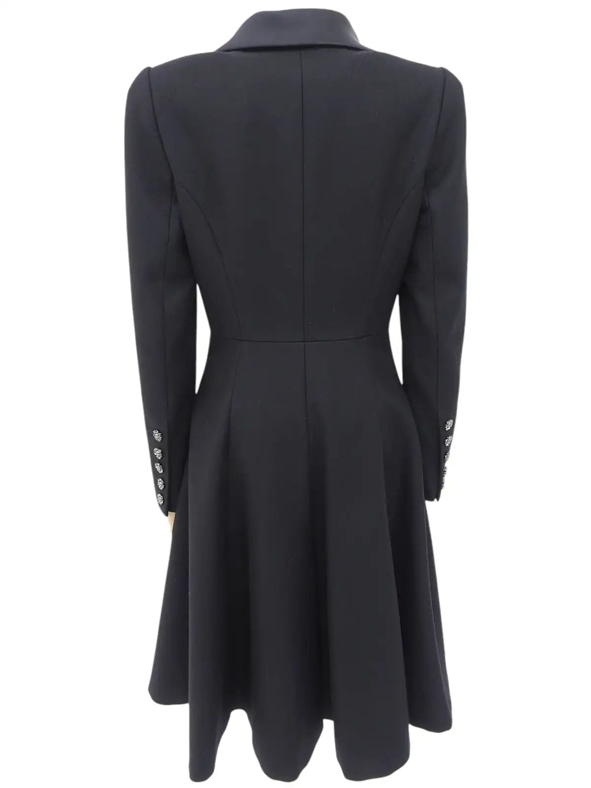 2008年製 ビジューパールCCマークボタンコート ブラック