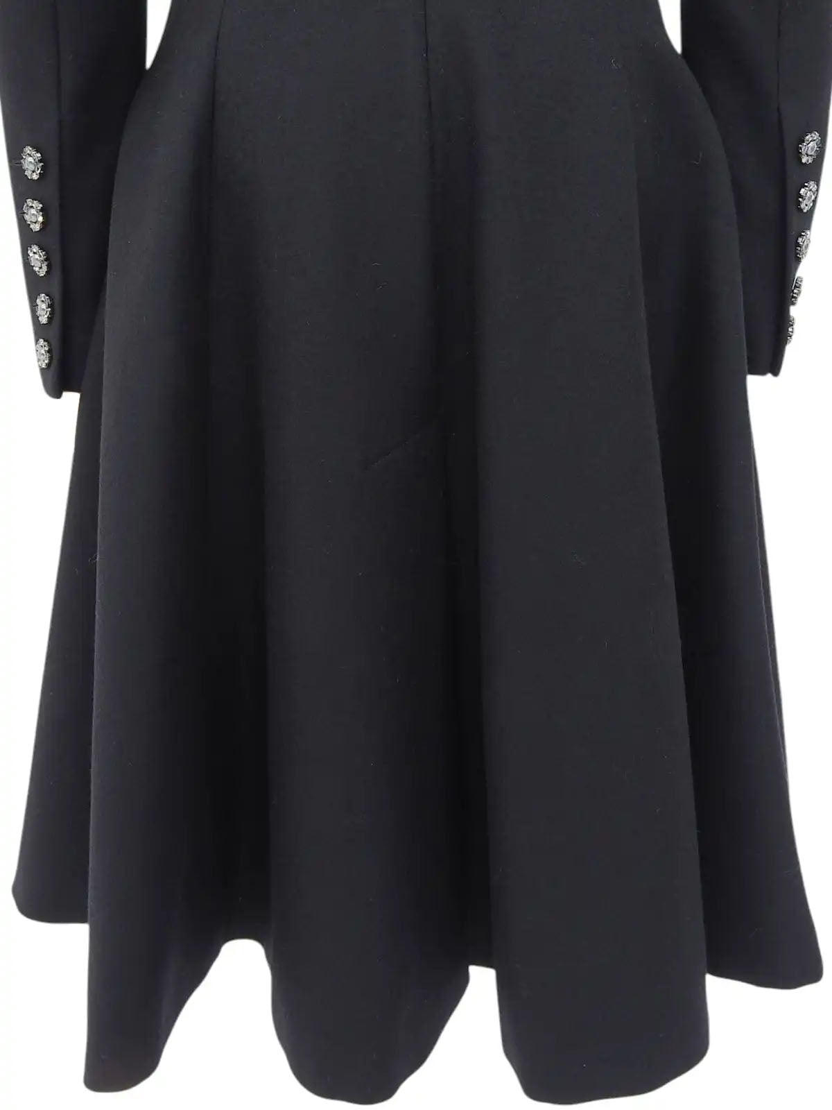 2008年製 ビジューパールCCマークボタンコート ブラック