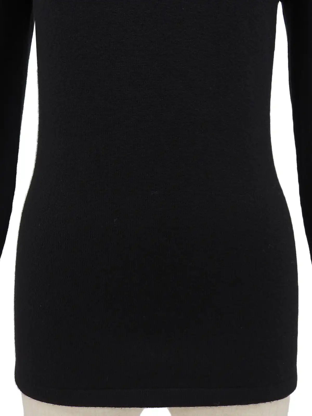 ウールレザーCCマークタートルネックニットセーター ブラック