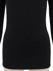 Wool Leather CC Mark Turtleneck Knit Sweater in Black