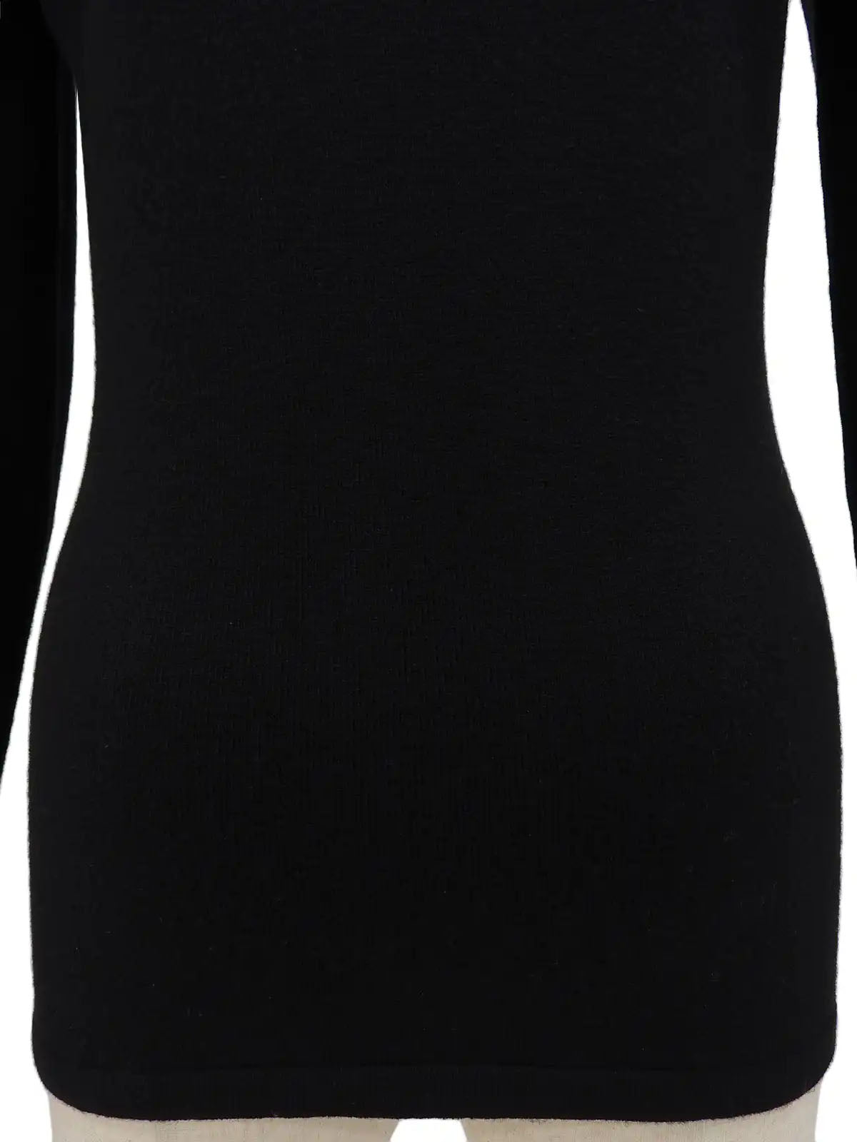 ウールレザーCCマークタートルネックニットセーター ブラック