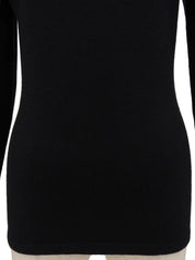 Wool Leather CC Mark Turtleneck Knit Sweater in Black