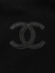 Wool Leather CC Mark Turtleneck Knit Sweater in Black
