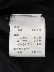 黑色徽标纽扣皮夹克
