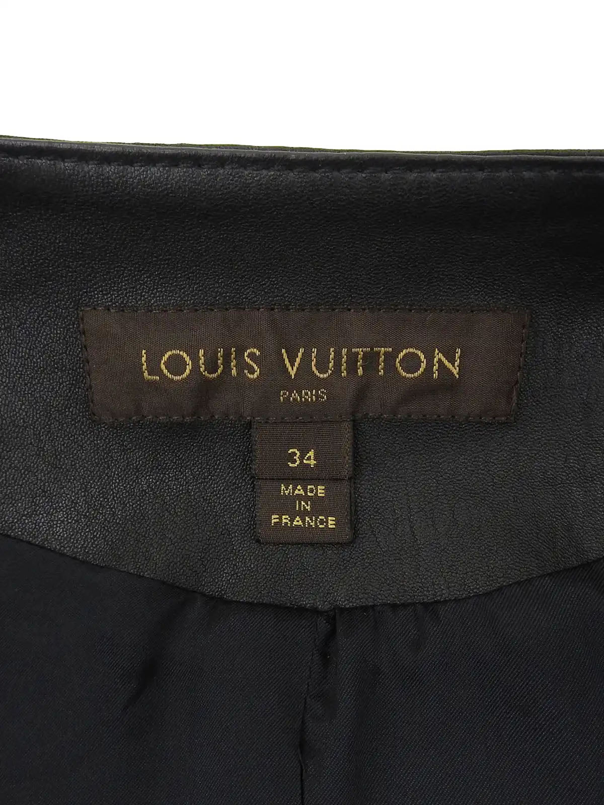 Logo Button Leather Jacket in Black