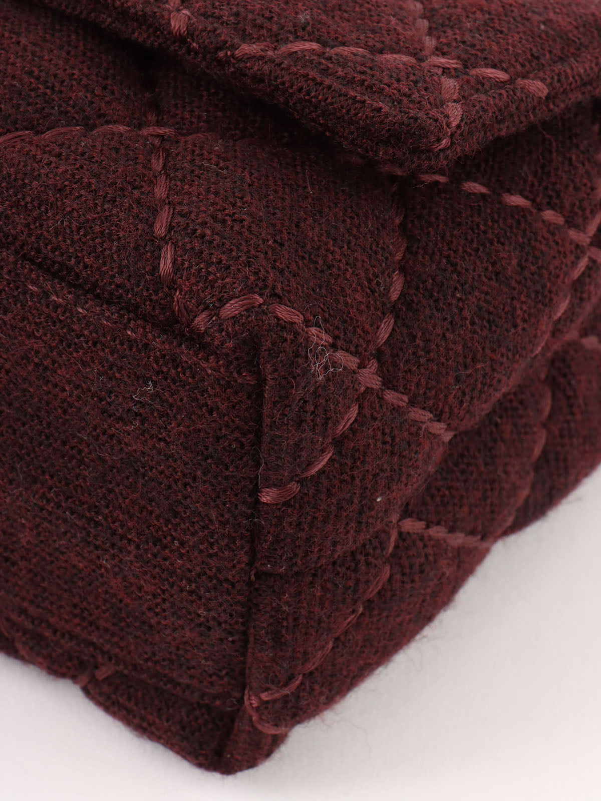 2001 Wool Wild Stitch CC Turnlock Chain Shoulder Bag, Bordeaux