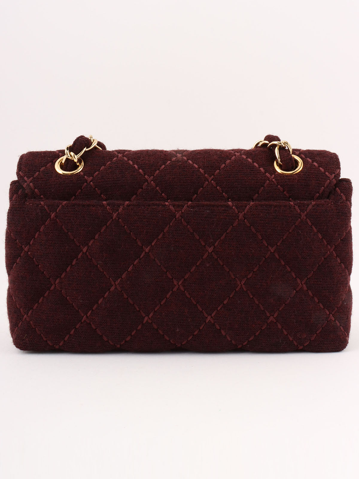 2001 Wool Wild Stitch CC Turnlock Chain Shoulder Bag, Bordeaux