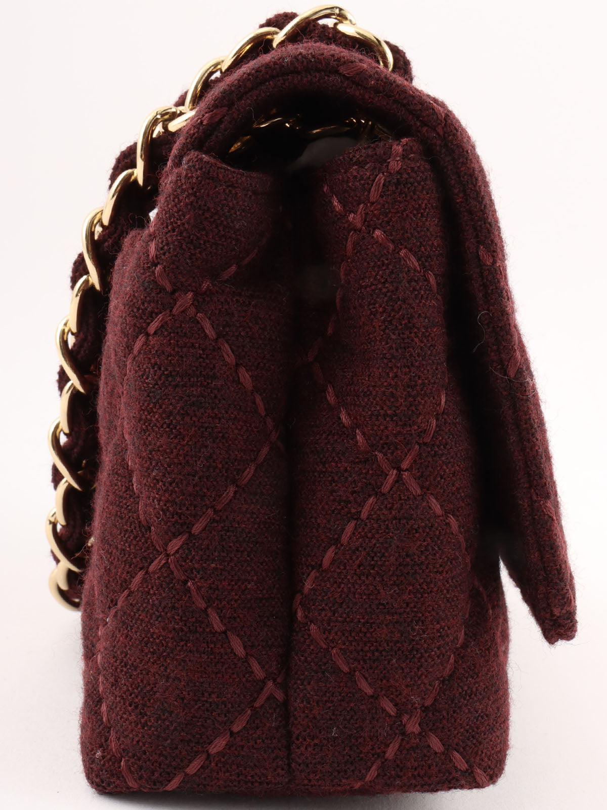 2001 Wool Wild Stitch CC Turnlock Chain Shoulder Bag, Bordeaux