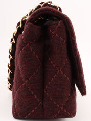 2001 Wool Wild Stitch CC Turnlock Chain Shoulder Bag, Bordeaux