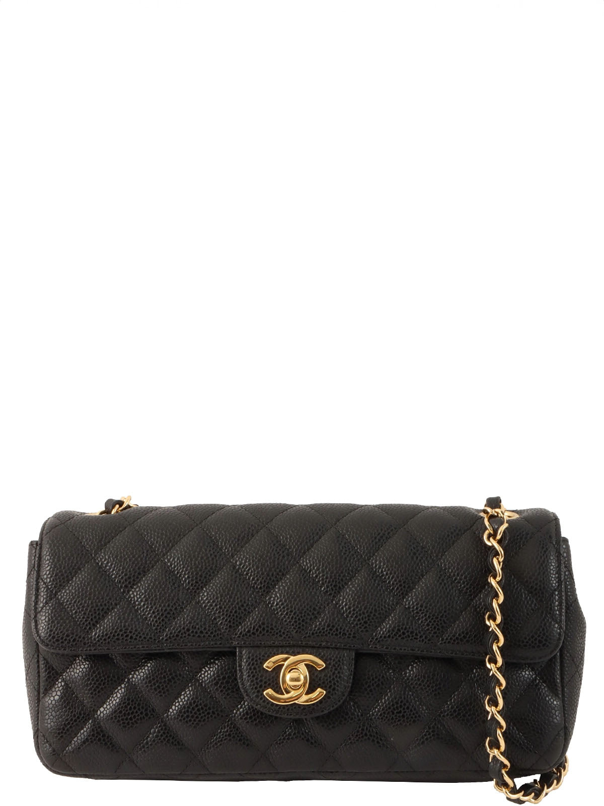 2008 East West Caviar Skin Chain Bag in Black