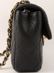2008 East West Caviar Skin Chain Bag in Black