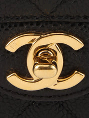 2008 East West Caviar Skin Chain Bag in Black