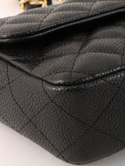2008 East West Caviar Skin Chain Bag in Black