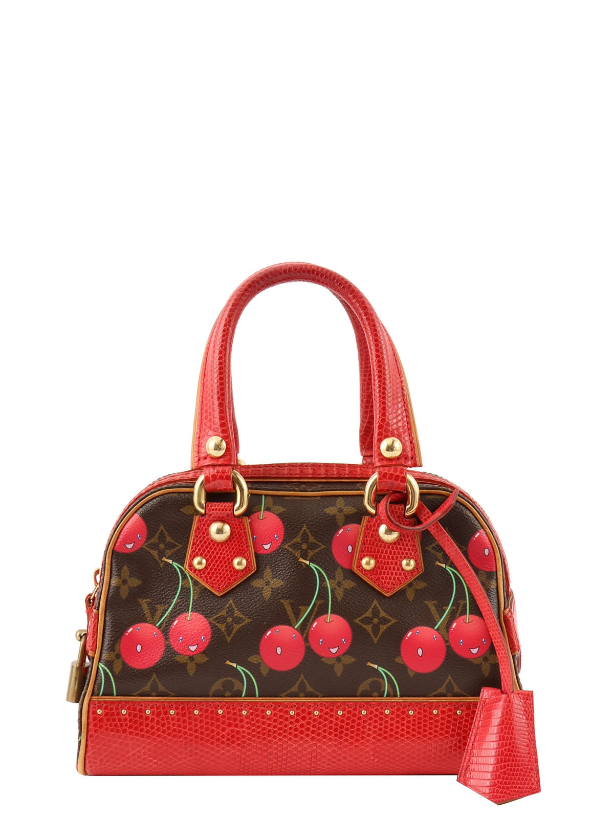 2005 Takashi Murakami Collaboration Monogram Cherry Sack Neo Deauville Brown/Red