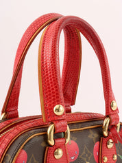 2005 Takashi Murakami Collaboration Monogram Cherry Sack Neo Deauville Brown/Red