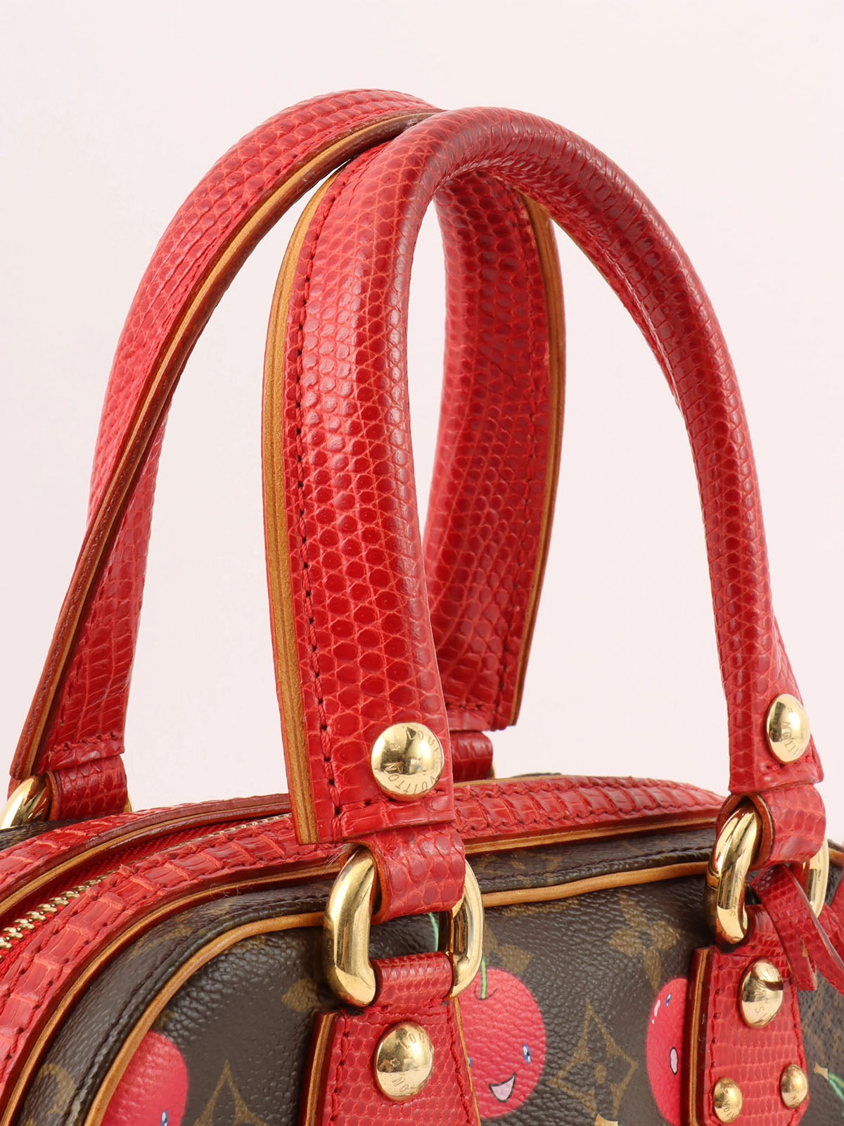 2005年村上隆合作款Monogram Cherry Sack Neo Deauville 棕色/红色