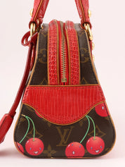 2005年村上隆合作款Monogram Cherry Sack Neo Deauville 棕色/红色