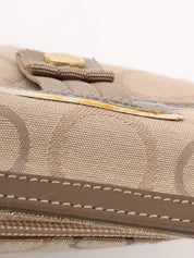Beige canvas Gancini pattern waist bag