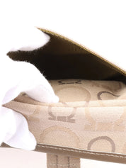Beige canvas Gancini pattern waist bag