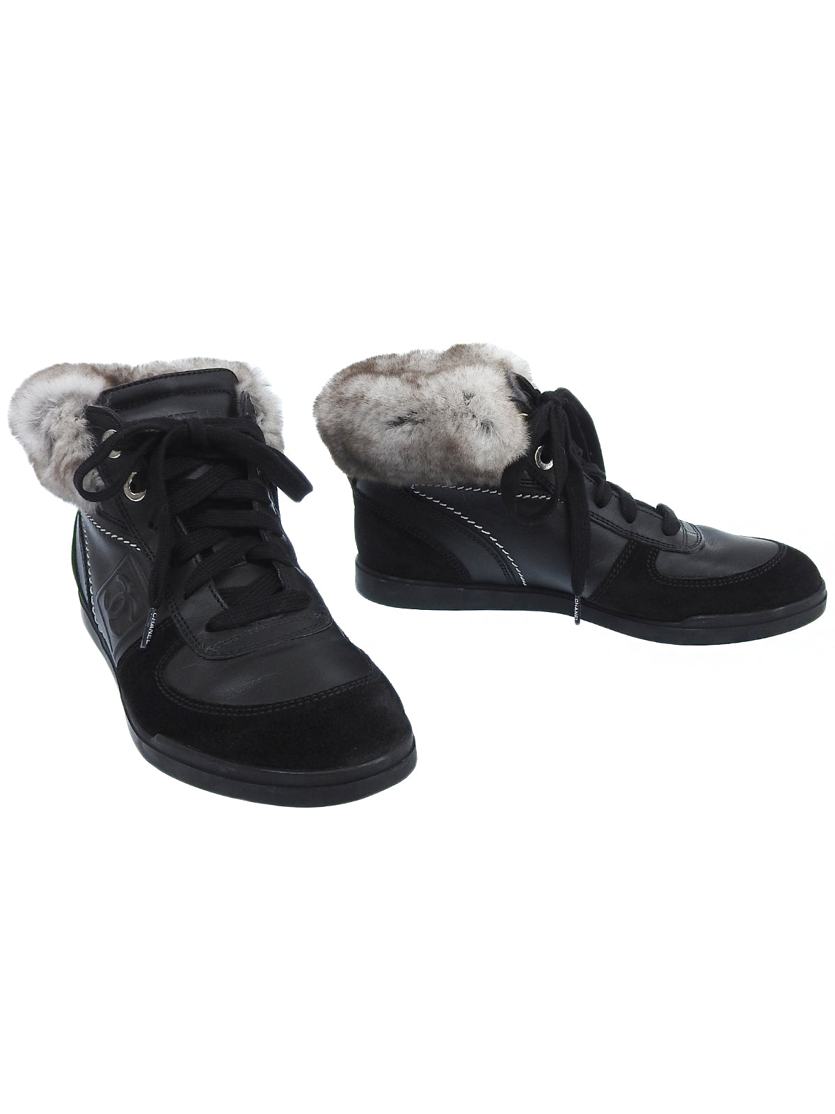 ラパンファーCCマークハイカットスニーカー　ブラック／グレー