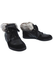 ラパンファーCCマークハイカットスニーカー　ブラック／グレー