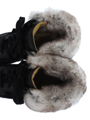 Lapin fur CC mark high-top sneakers in black/gray
