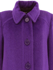紫色骆驼羊毛大衣