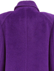 紫色骆驼羊毛大衣