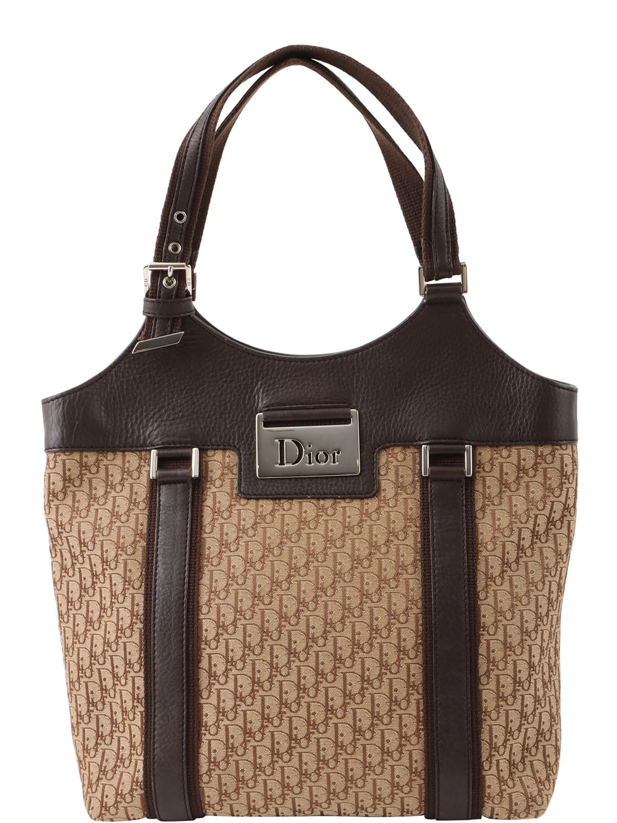 Trotter Pattern Logo Plate Tote Bag Beige/Brown