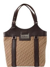 Trotter Pattern Logo Plate Tote Bag Beige/Brown
