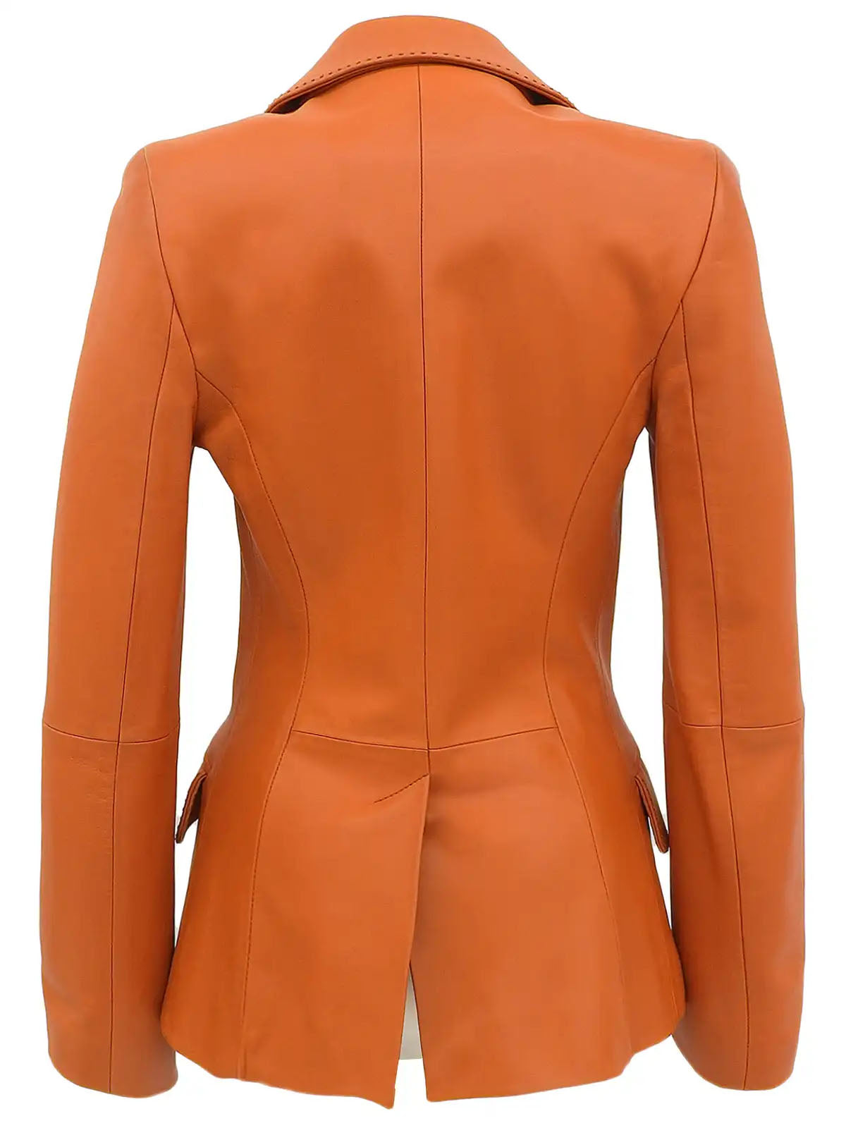 ロゴボタンレザージャケット オレンジ