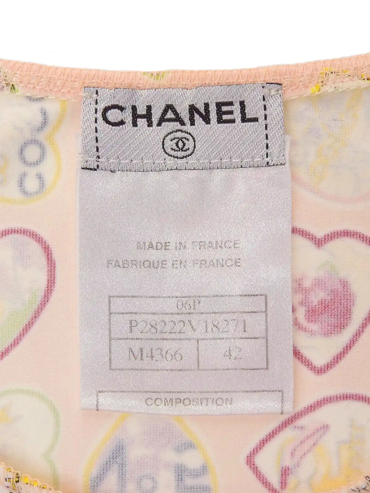 2006年製　バレンタインアイコンパターンキャミソール　ピンク／マルチ