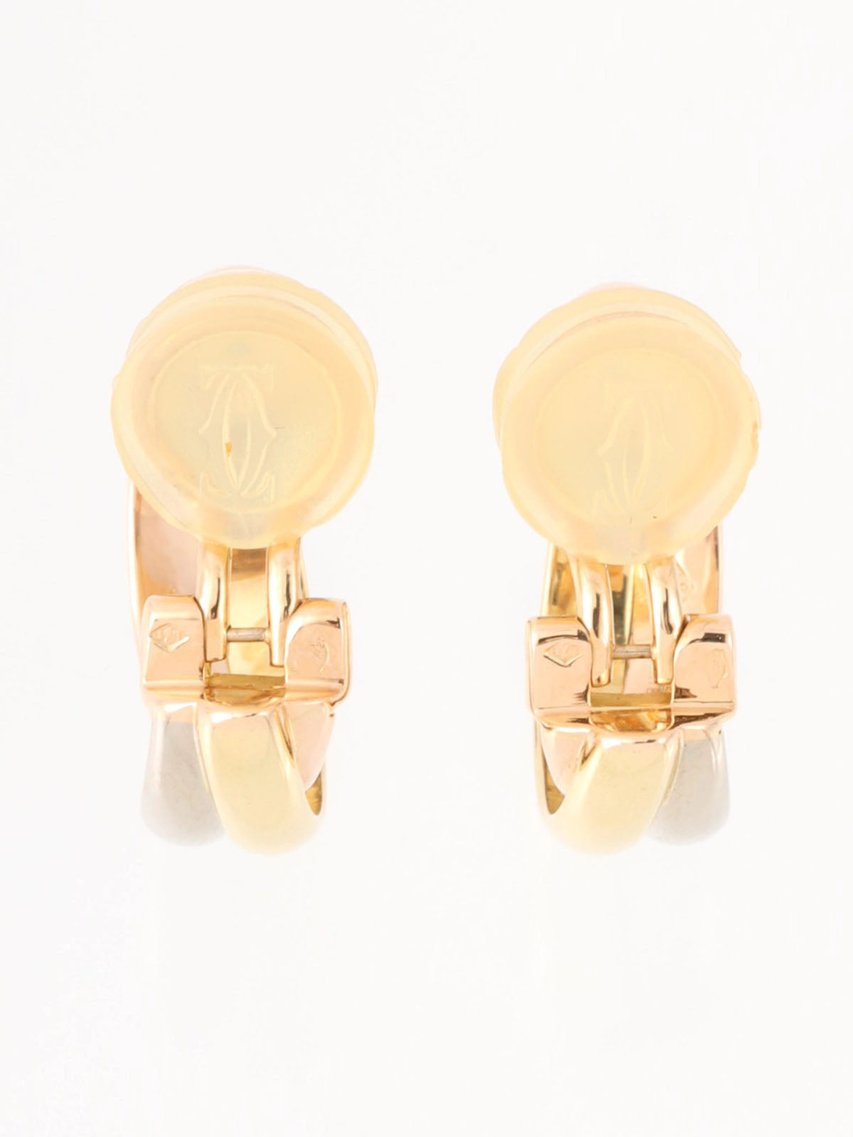 18K Trinity earrings in white gold, yellow gold, or pink gold