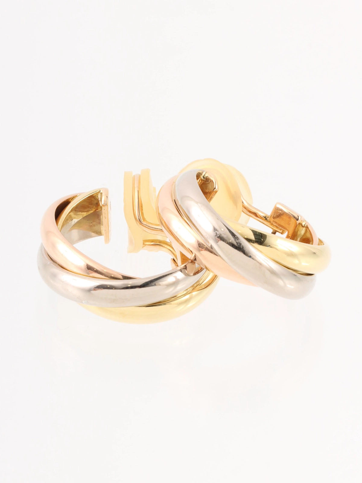 18K Trinity earrings in white gold, yellow gold, or pink gold