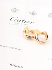 18K Trinity earrings in white gold, yellow gold, or pink gold