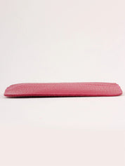 Pigskin Logo Charm Coin Case Pink