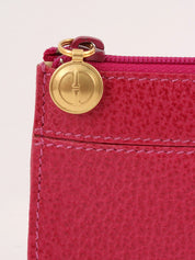 Pigskin Logo Charm Coin Case Pink